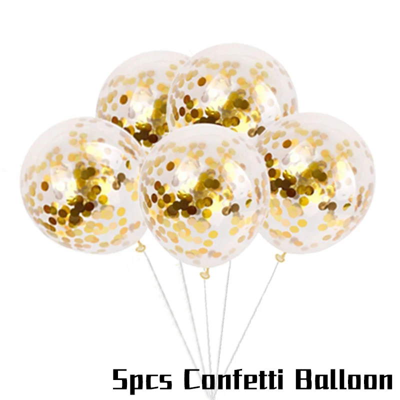 5pcs balloons 1 комплект с новогодними воздушными шарами, набор, новогодние вечерние украшения, воздушный шар, розовое золото, баллон, Рождество, Год, фотобудка - Цвет: 5pcs balloons