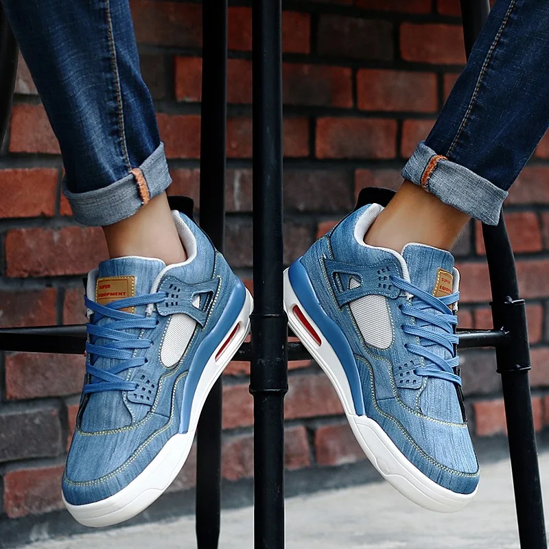 

Men's Footwear Canvas shoes winter men's vulcanized shoes men's denim motion flats white lover male Sneakers Fit man's shoes