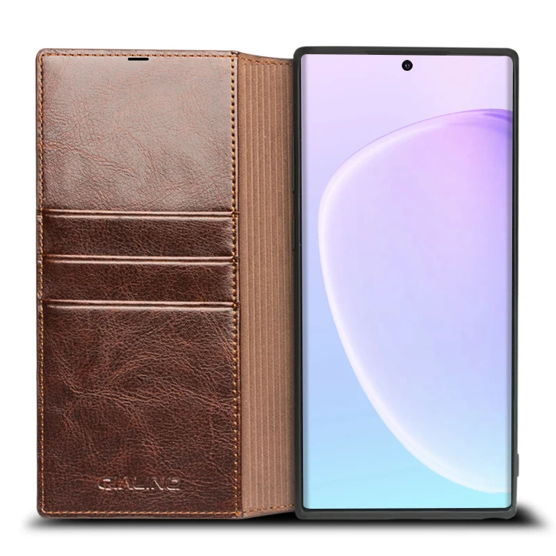 Для samsung Galaxy Note 10 Note10+ Pro QIALINO брендовый чехол из натуральной телячьей кожи с откидной крышкой для телефона в стиле ретро