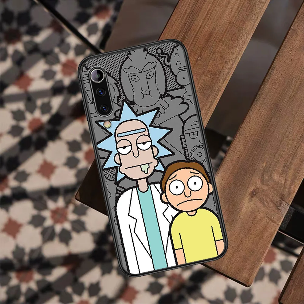 

Ricks Cute Mortys Phone Case For XIAOMI MI 8 9 SE Note 10 T Lite Pro Max 2 POCO X A 3 black Coque Painting Shell Tpu Etui 3D
