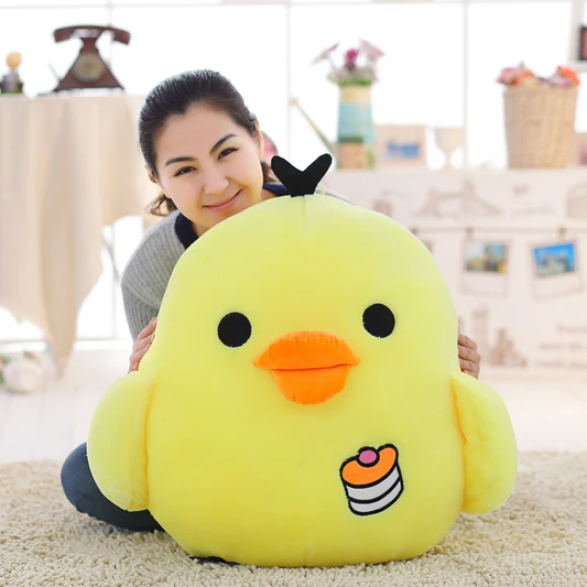 Большой размер Kawaii Rilakkuma Kiiroitori плюшевая анимэ Кукла мультфильм маленький желтый