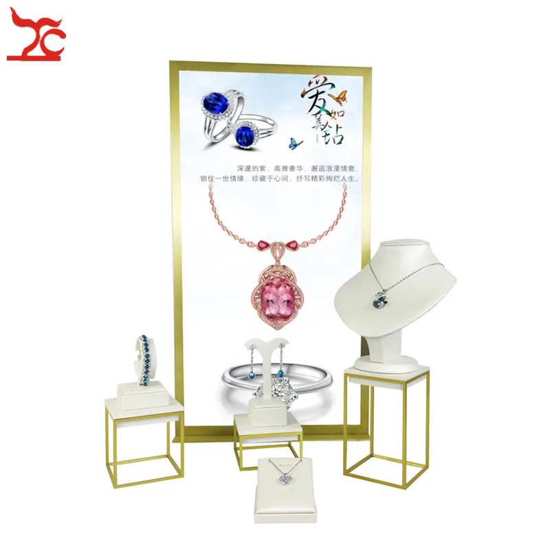 Ювелирный магазин счетчик окон из нержавеющей стали витрина кольцо серьги