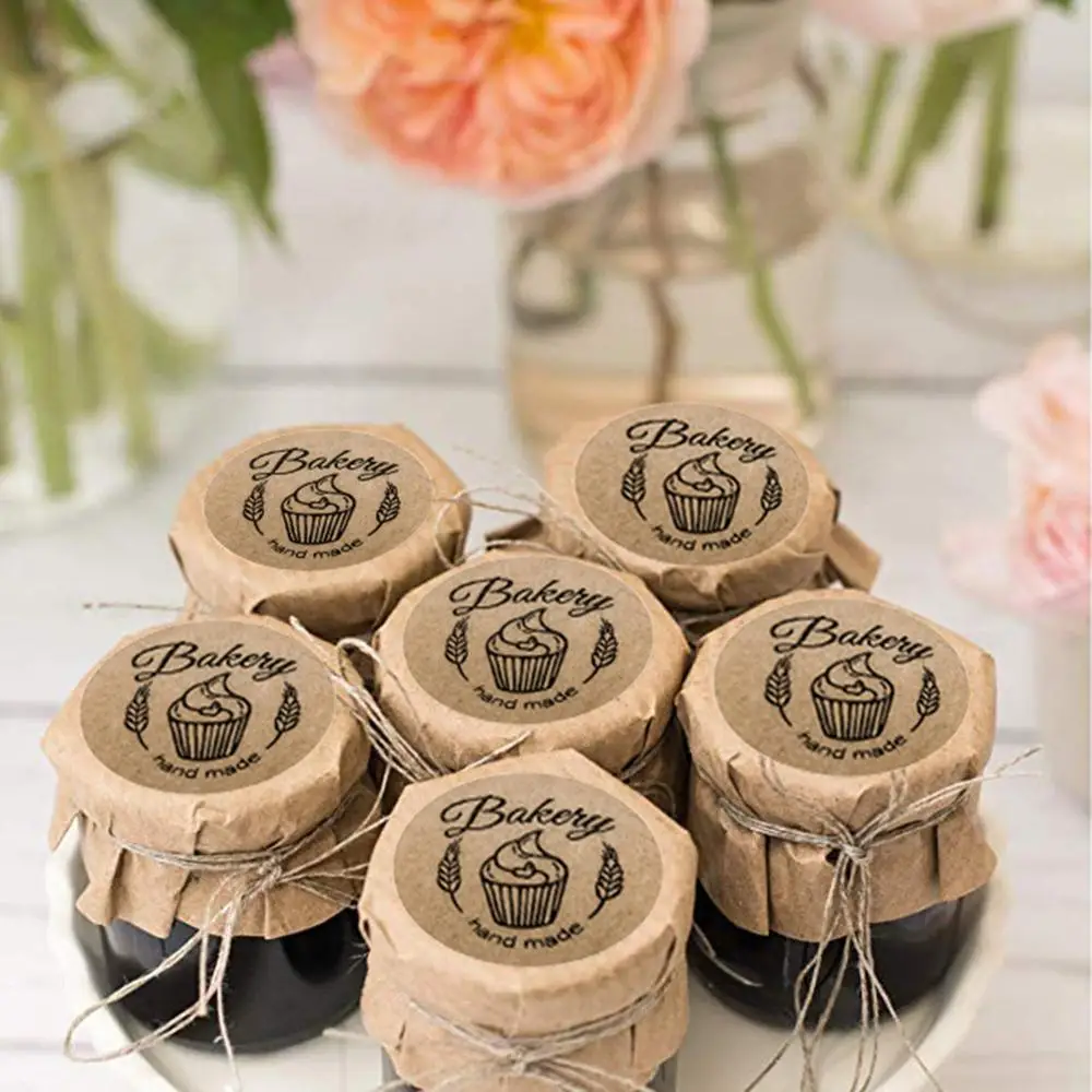 500 шт. самоклеящаяся Стикеры ручной работы наклейка для выпечки Еда декоративные