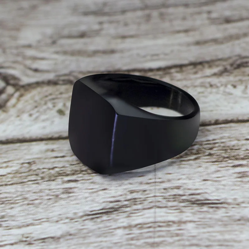 Fashion Simple Style Black Square Ring Classic Ring Wedding Engagement Jewelry