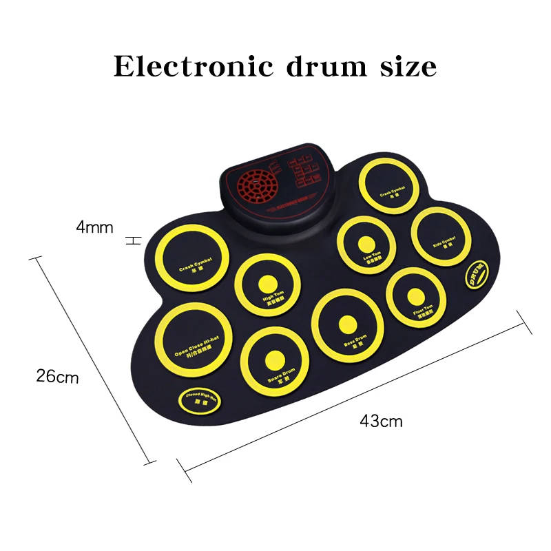 Силиконовые Электронные Ударные установки комплект Портативный Roll Up