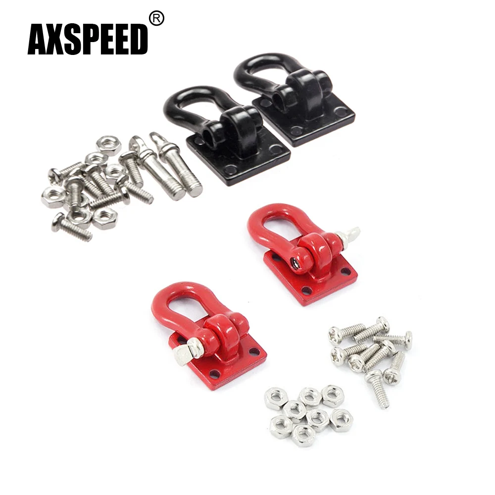 

AXSPEED 2/4Pcs Metal Bumper Trailer Tow Hook for Axial SCX10 Traxxas TRX-4 1/10 RC Rock Crawler Car Truck Parts Accessories