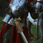 Средневековый меч лягушка Viking, самурайский меч, пояс ножны, скаббард Взрослый Воин костюм-Броня с рапирного кожаный чехол Косплэй Шестерни