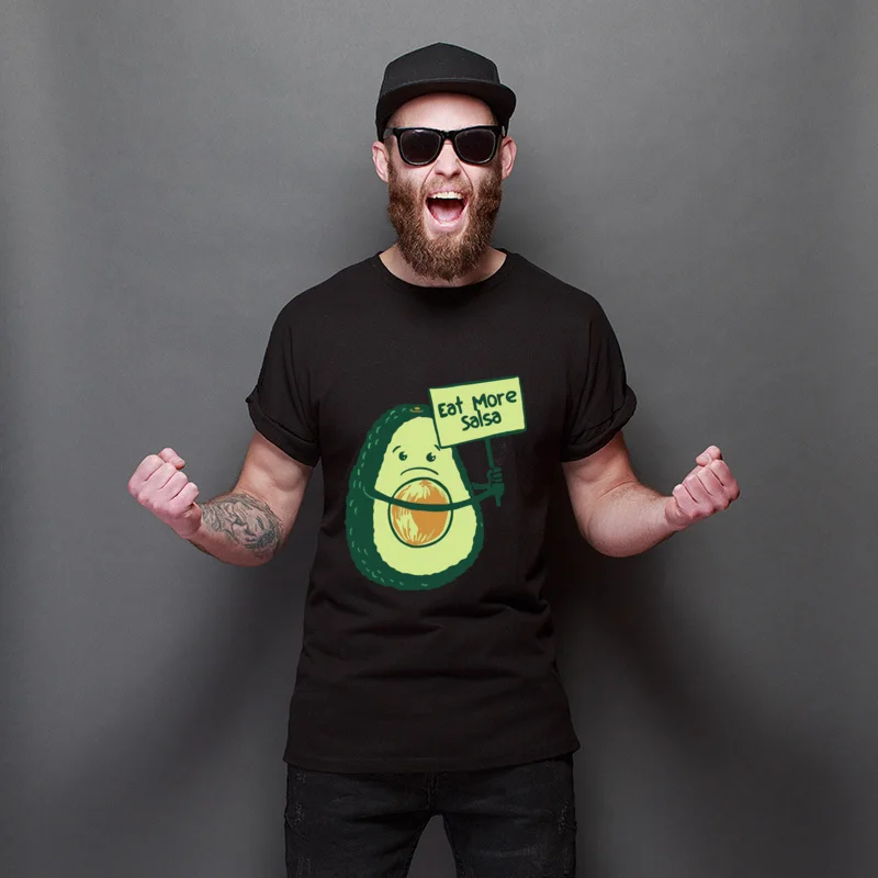 

Birthday Day Eat More Salsa Europe Classic Tees Cotton Printing TShirts Crew Neck Retro T Shirts Unisex