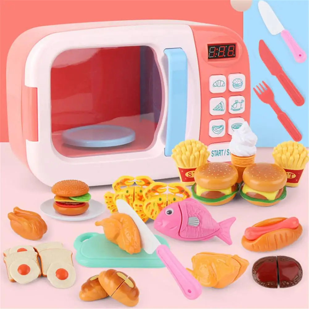 

Children's Kitchen Toy Microwave Play Set Electric Timing Simulation Omelette Kitchen Ware Pretend Play Set For thrifty