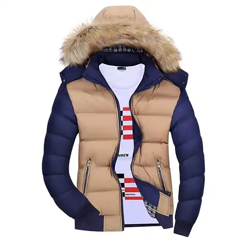 Зимние мужские куртки с капюшоном, модель 2021 года, зимняя парка, мужские ветрозащитные куртки, бархатные толстые теплые ветрозащитные мехов...