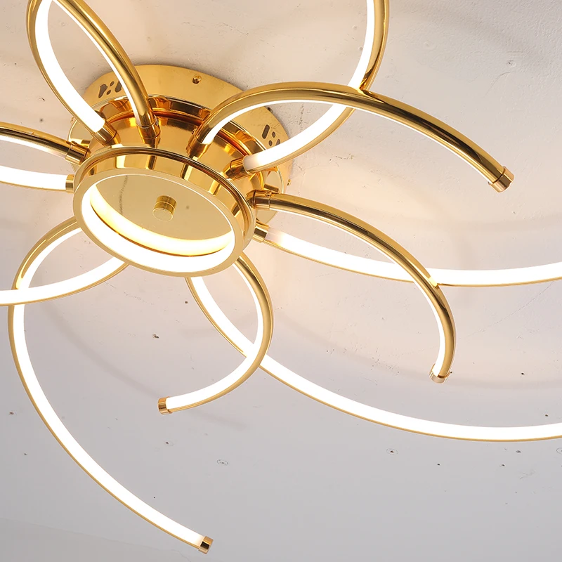 Хромированные/позолоченные современные светодиодные потолочные лампы для