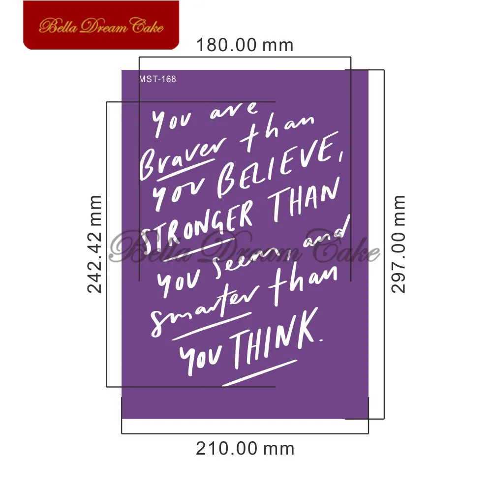 Вдохновляющие цитаты сетчатые трафареты с надписью для торта помадка ткань