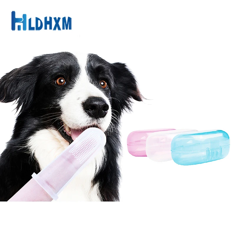 

Hldhxm Finger Cots Soft Dog Toothbrush Remove Tartar Bad Breath Oral Care Set Cats Dogs Teeth Gloves Cleaning Silicone Pet Brush