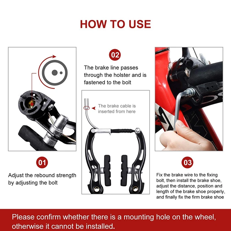 

2 Pairs Bike Brakes Set Bike Brakes Mountain Bike Replacement for Most Bicycle and 2 Mountain Bike Brake Cables,End Caps