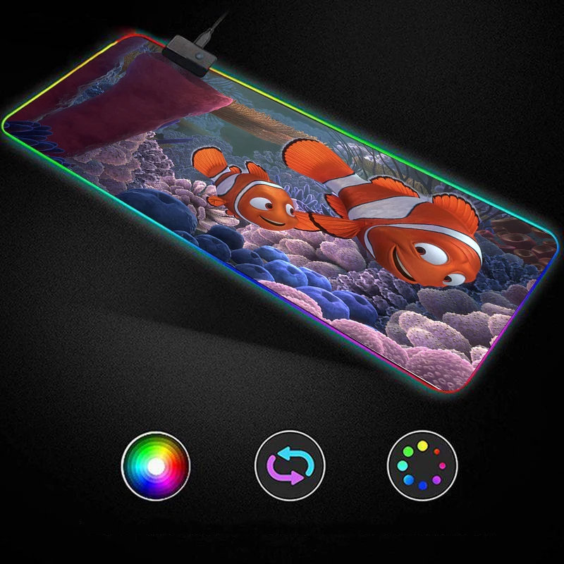

Finding Nemo 40x90cm DIY Gaming Large Anime Mousepad RGB Computer Mouse Pad Gamer Mause Pad LED Backlit Mat Keyboard Desk Mat