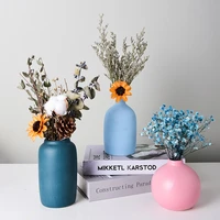 1pc colorful ceramic vase home decoration dried flower storage container nordic creative living room vase decoration