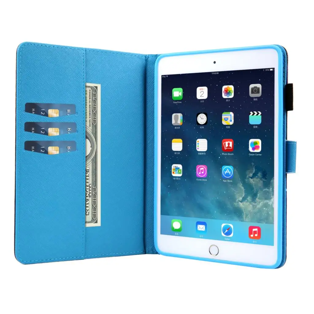 Cute Butterfly Panda Tiger for IPad Air 2 Case Leather Magnetic Cover Wallet Tablet Stand Card Pen Holder A1566 A1567 Flower | Компьютеры