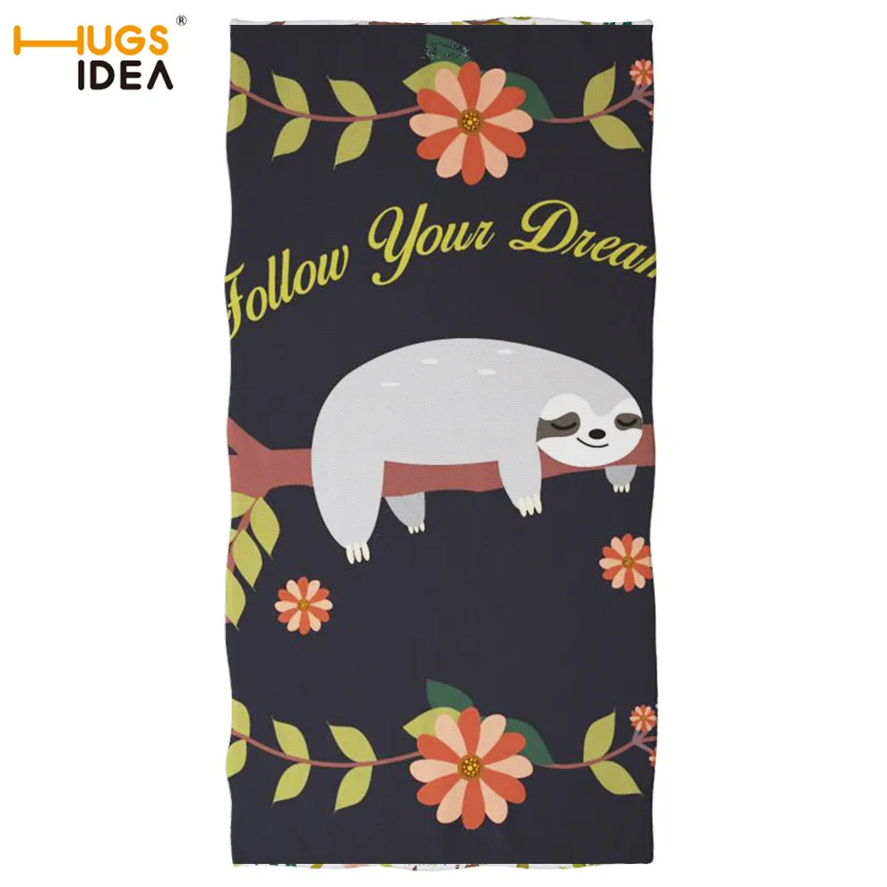 

HUGSIDEA Lazy Egg с принтом "Ленивец" пляжное полотенце для йоги/плавательное полотенце для детей и взрослых быстросохнущее банное полотенце для во...