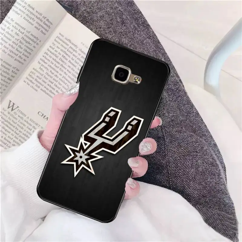 

LJHYDFCNB The Spurs Black Soft Phone Case For Samsung A 9 10 20 30 40 M20 S 30 31 J5(2015) J5prime 6 7 Plus