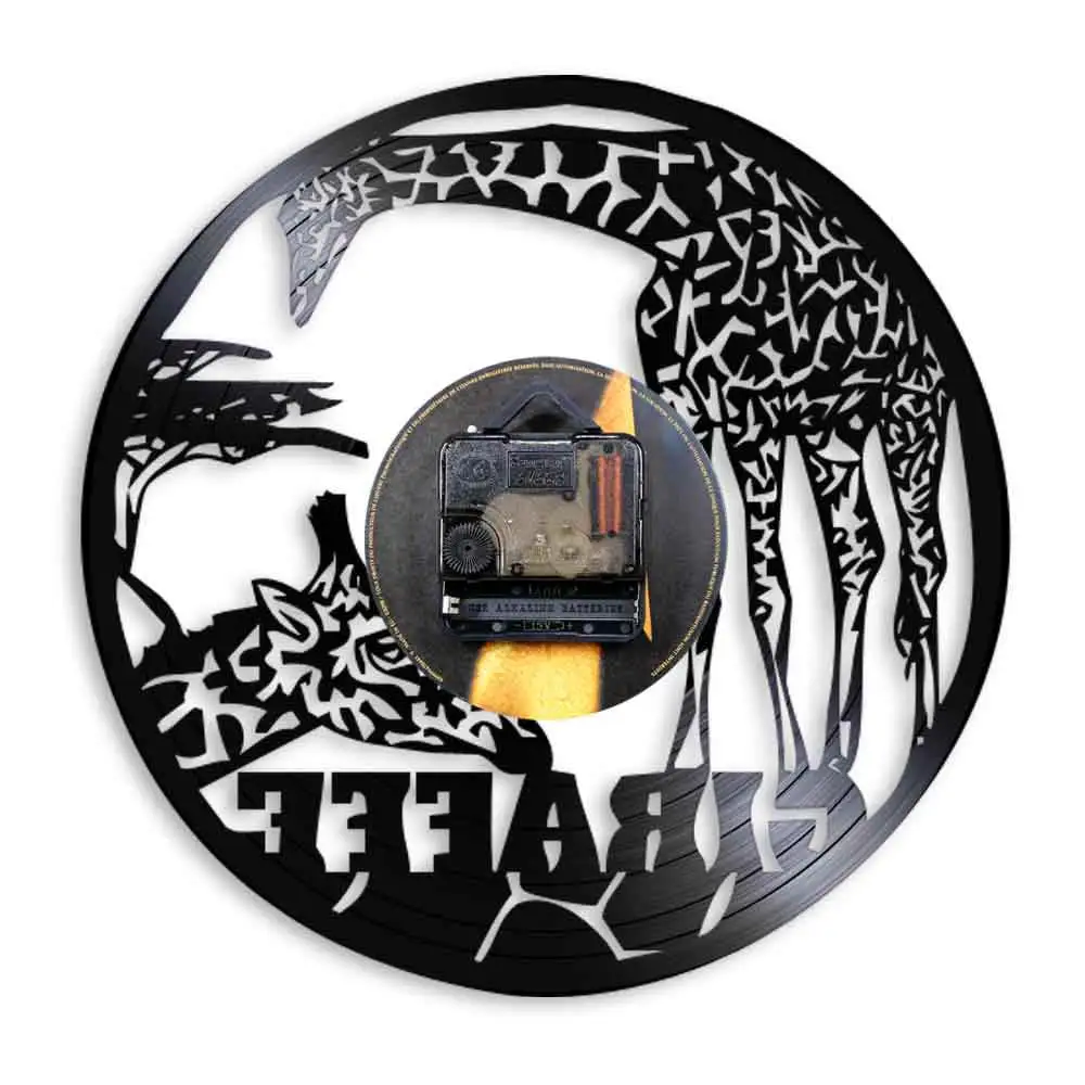 Настенные часы с виниловой пластиной в виде жирафа | Дом и сад