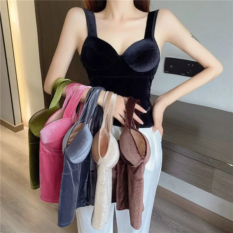 

Winter warm Top Women Velour Boning Corset Tops Strap Lace Up Lining Padded Camis Street Sexy Bustier 2021