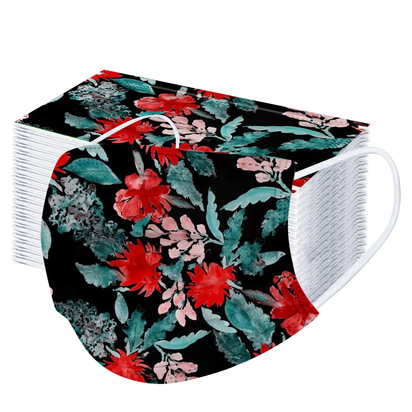 

10/50/100pcs Adult's Three-layer Protective Dust-proof Cartoon Print Disposable Mask High Quality Outdoor Mask