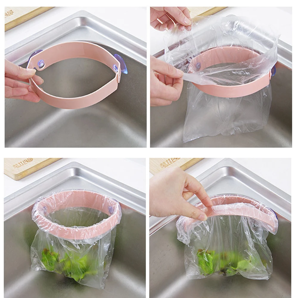 Корзина для мусора сумка хранения на присоске вешалка мешков корзина полка 3