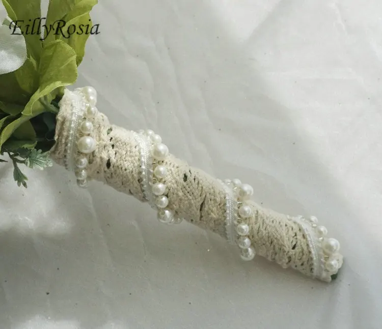 Белый пион свадебный букет каплевидные розы Гортензия зеленые искусственные