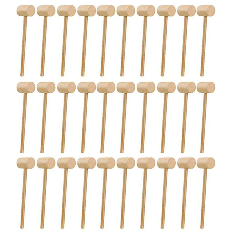 

Розничная продажа, 30 шт., молоток из твердой древесины с плоской головкой, молоток, искусственная кожа, поделки и ювелирные изделия