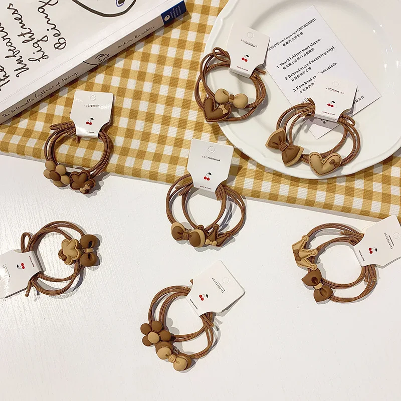 

Милые Мультяшные эластичные резинки для волос для девочек, аксессуары для волос, резинки для волос, Детские Инструменты для укладки волос, х...