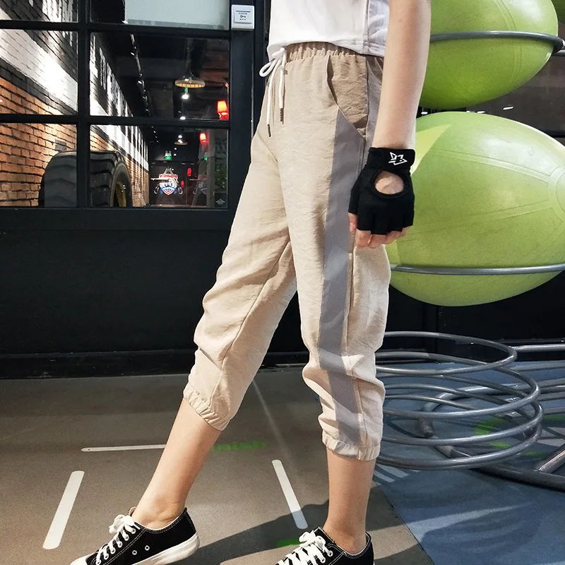 Вид беговых женских штанов свободные дамские штаны быстросохнущие и облегающие