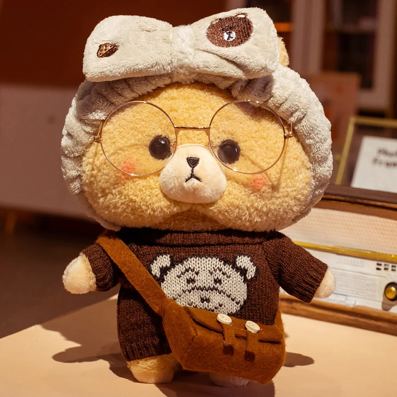 Милая коричневая игрушка-мишка тедди 30 см с одеждой наряд мишка кукла свисающий