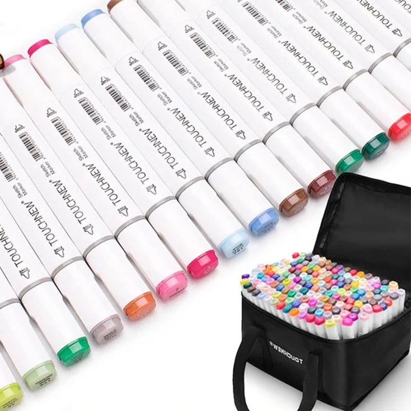 

TouchNew 40/48/60/80/168 Color Art Markers Brush Pen Dual Headed Artist Sketch Alcohol Based Marker Manga Drawing Pens