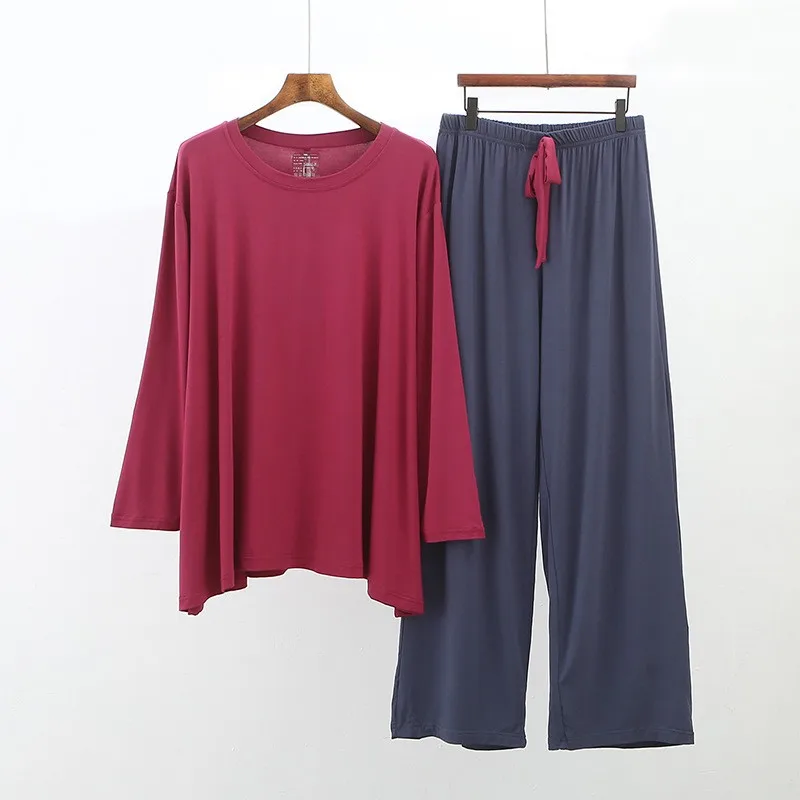 

Soft Modal Pajamas Set Nightwear Women Casual Loose Sleep Set Pijamas Suit Long Sleeve 2PCS Sleepwear Spring Autumn Home Clothes