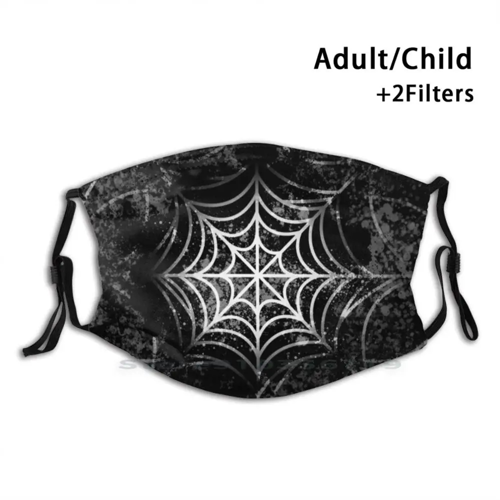 

Черно-белая паутина для взрослых и детей моющаяся смешная маска для лица с фильтром черно-белые пауки паутины