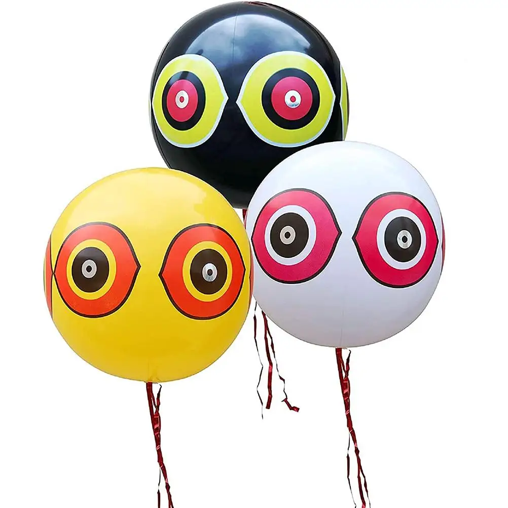

3PCS Bird Repellent PVC Inflatable Bird Repellent Balloons Scare Visual Deterrent Keep Birds Away from Farm Orchards