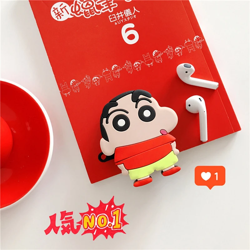 Корпусы гарнитурные для Apple Airpods 2 Милый Мультфильм Crayon Shinchan наушники чехол Air Pods 1