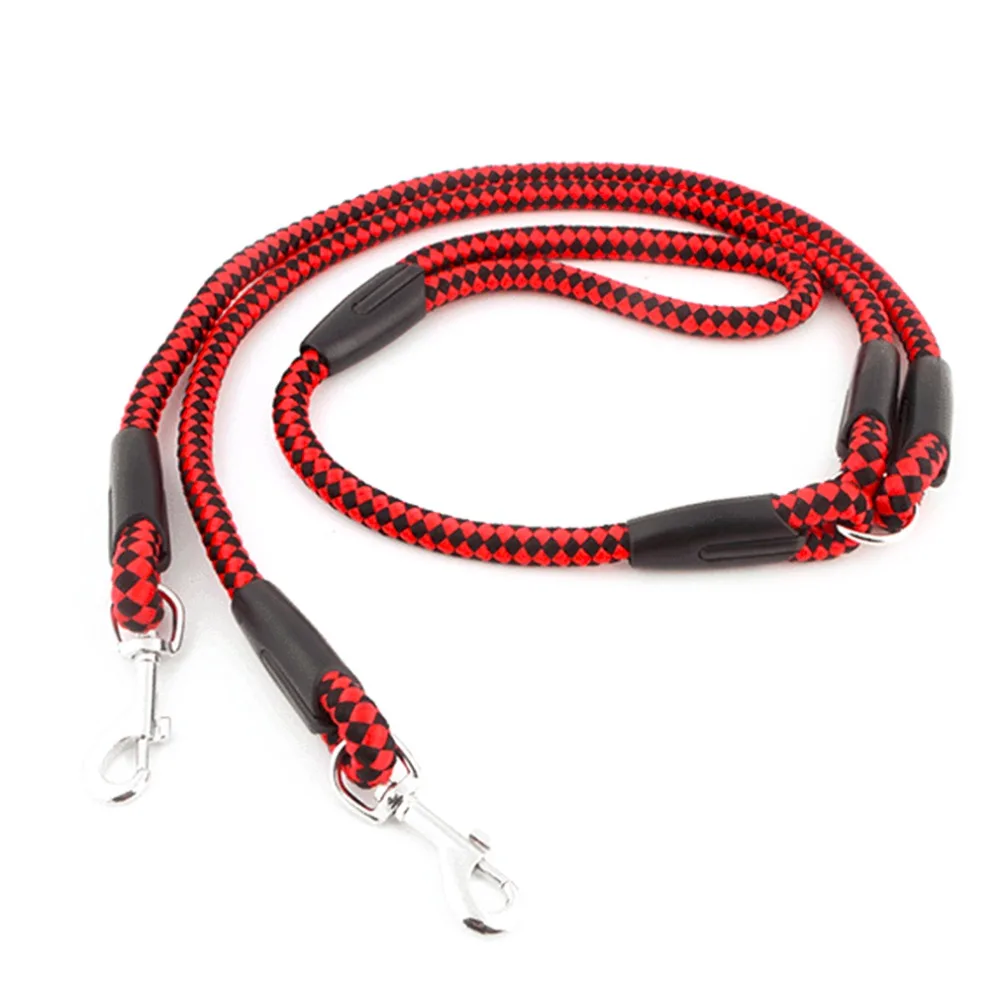 Модная нейлоновая лента двойной собачий поводок веревка плетеная для ходьбы