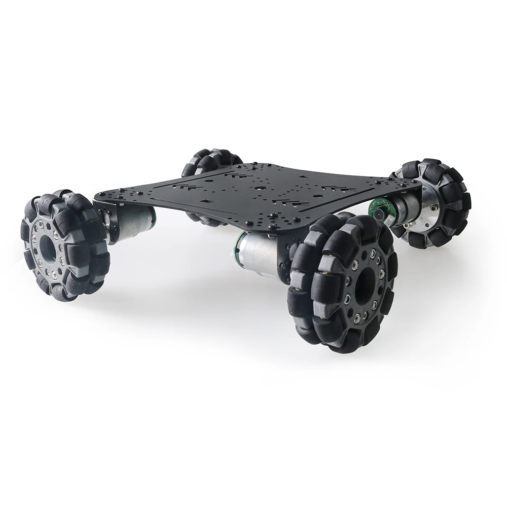 MC800 Black Aluminum Alloy Chassis Car 100mm Mecanum Wheel+High Torque 37 Motor 360 Degree Unimpeded Smooth and Free Rotation | Игрушки и
