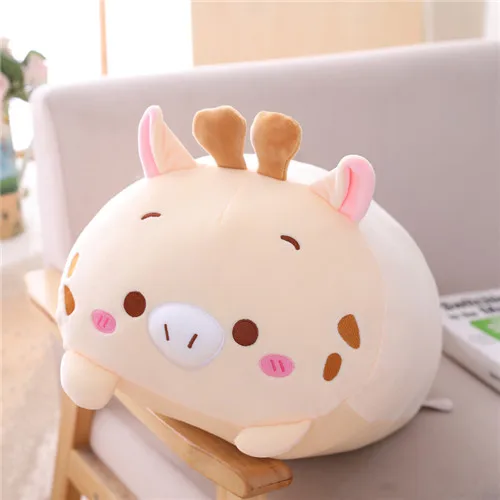 deer 9 видов стилей животное, милый динозавр, свинья, кошка, медведь, плюшевая игрушка, мягкая мультяшная панда, хомяк, слон, олень, мягкая кукла, детская подушка, подарок - Цвет: deer
