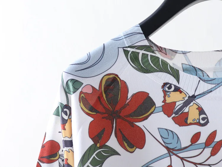 

Summer 2021 Fashion women's floral print loose vintage LOOSE T-shirts Top A769