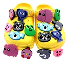 50 шт. оптовая продажа смешанных мультяшных талисманов для обуви в стиле хиппота, слона, иконы, Кроксы, аксессуары сделай сам, браслет, рюкзак, украшение из ПВХ