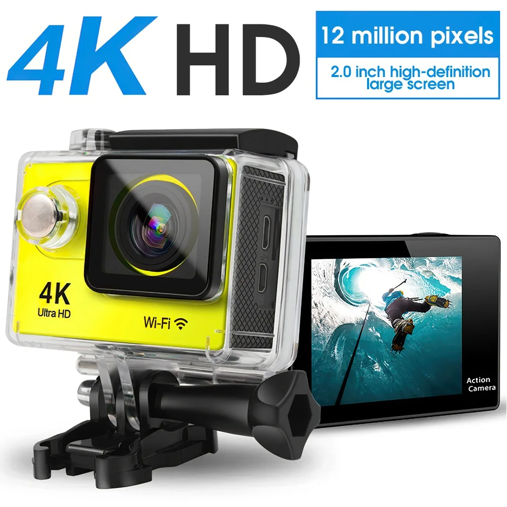 

2021 новая H9R Экшн-камера Ultra HD 4K 30fps WiFi 2,0 дюйма 170D Подводная Водонепроницаемая камера для видеозаписи на Шлем s Спортивная камера