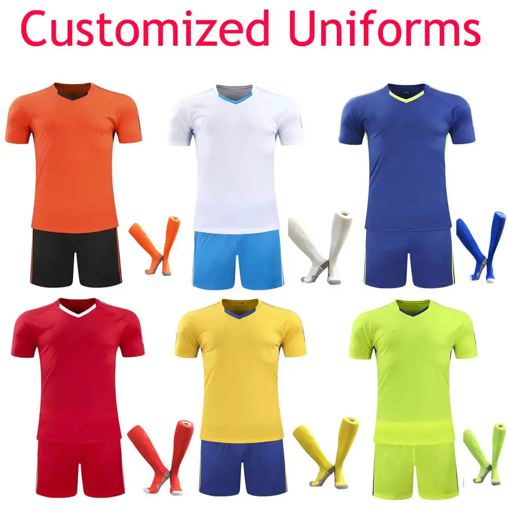 

Customized Soccer Jerseys Shorts Socks Men's Football Full Kits Diy Nameset Logo Sponsor for Team Uniforms Light Green Training