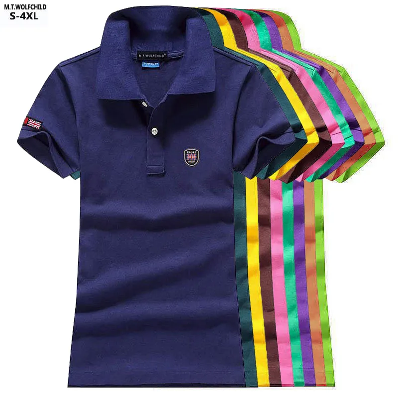 Модная Летняя женская рубашка-поло новый дизайн 100% хлопок повседневная с