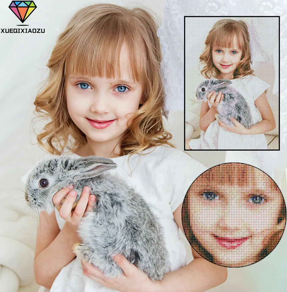 

XUEQIXIAOZU Photo Custom Diamond Painting 5D DIY Full Round/Square Diamond Embroidery Mosaic Rhinestone Crafts HD Picture Gift