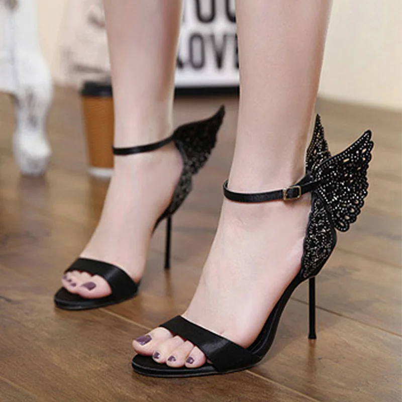 Женские босоножки с крыльями бабочки Baibeiqi свадебные Босоножки открытым носком