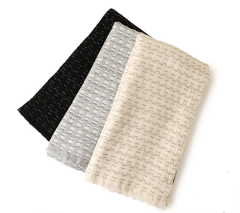 

100%cashmere two-tone cross knit women fashion scarfs shawl pashmina 50x184cm
