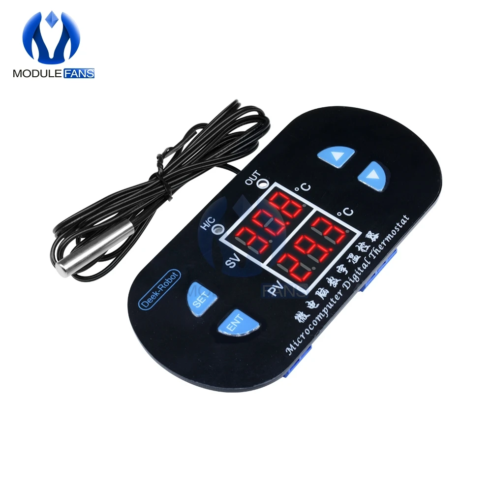 Цифровой термостат с двойным дисплеем 12 В постоянного тока 10 А регулятор