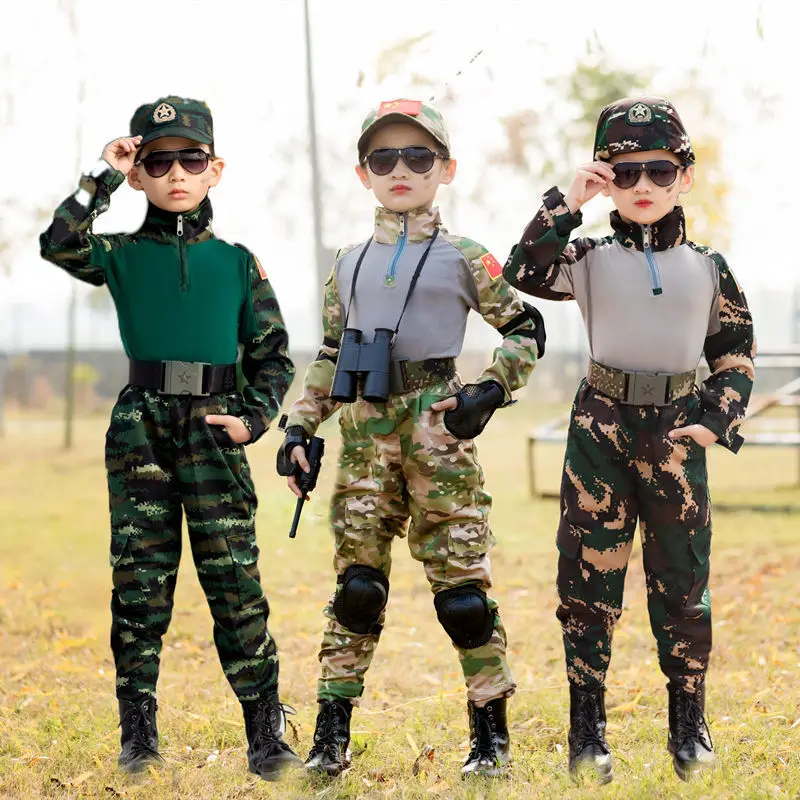 Детский Камуфляжный костюм для военной тренировки летний лагерь лягушки